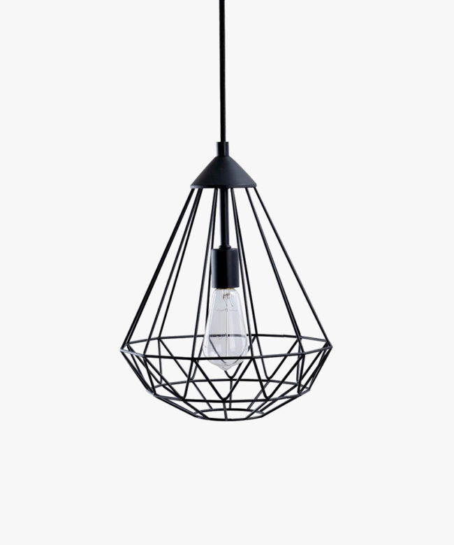 Ceiling Pendant Lamp Black Metal