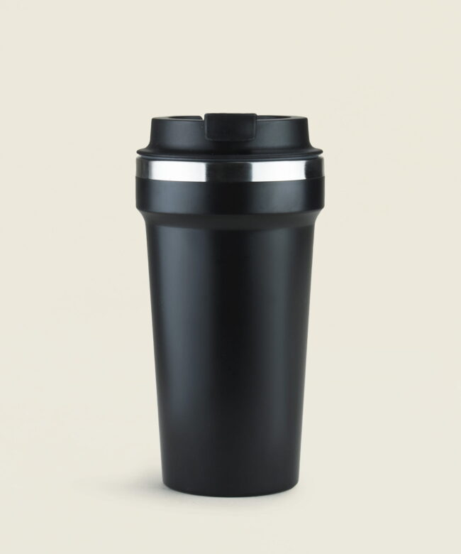 Ποτήρι θερμός ανοξείδωτο 450ml σε μαύρο χρώμα