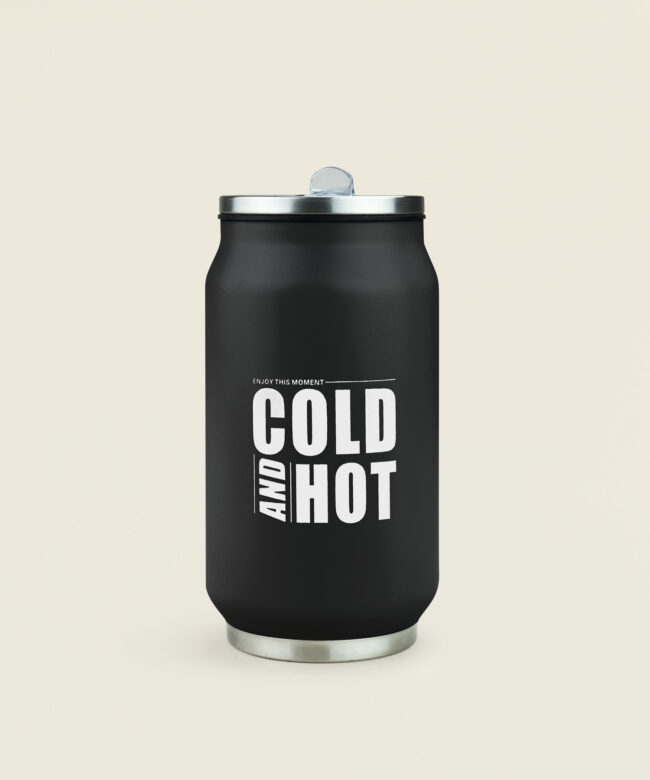Θερμός ποτήρι Cold & Hot 330ml σε μαύρο χρώμα