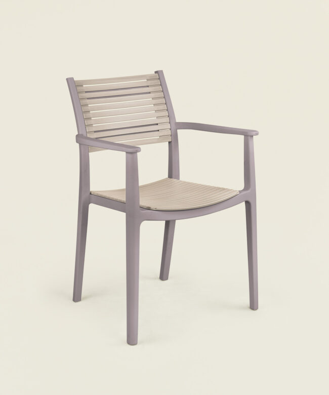Καρέκλα κήπου πλαστική σε χρώμα sand beige - tortora