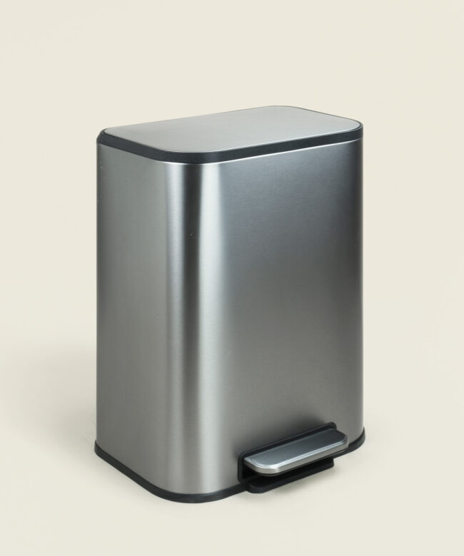Κάδος απορριμμάτων inox  12lt soft close σε ασημί ματ χρώμα