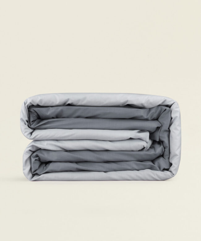 Παπλωματοθήκη Paloma μονή βαμβάκι polyester σε διχρωμία γκρι ανοιχτό-γκρι σκούρο
