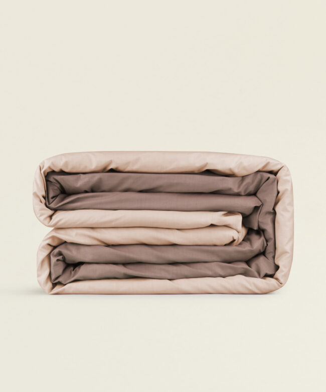 Παπλωματοθήκη Paloma μονή βαμβάκι polyester  σε διχρωμία καφέ-μπέζ