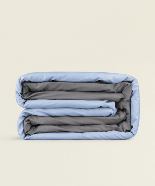 Παπλωματοθήκη μονή  170x240εκ. βαμβάκι polyester σε διχρωμία γκρι γαλάζιο