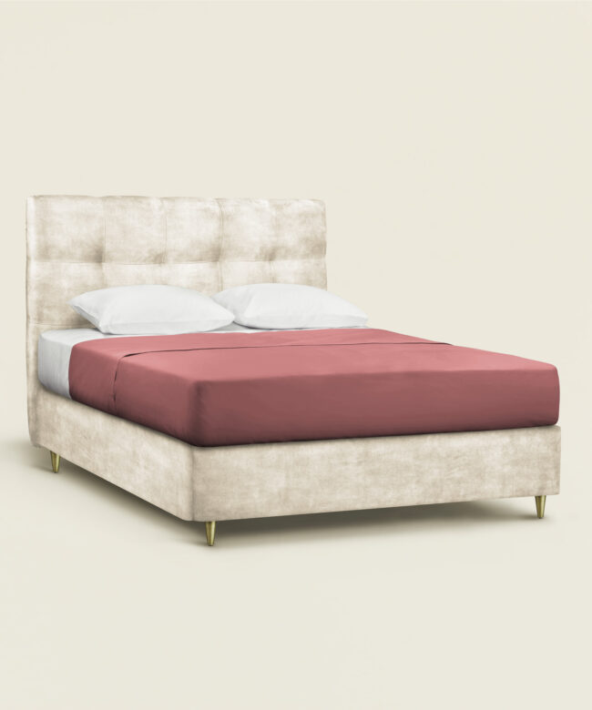 Κρεβάτι Sting μονό υφασμάτινο velvet touch σε χρώμα champagne beige